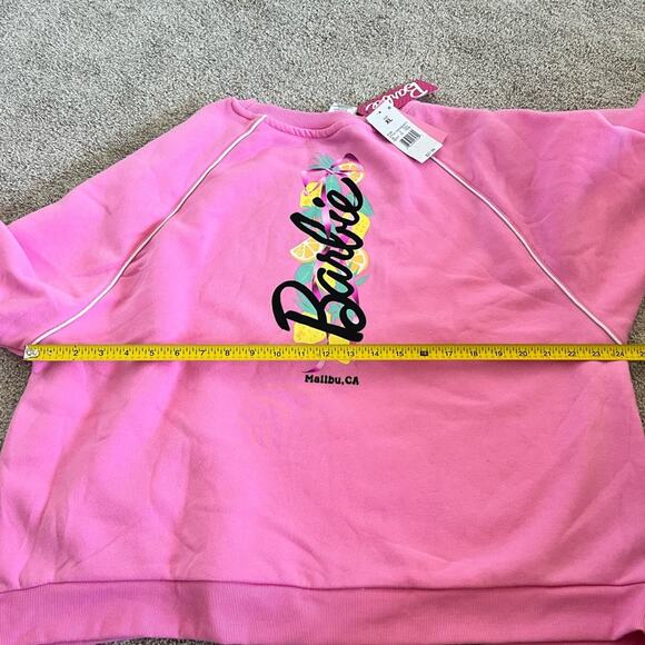 NWT Barbie Logo Women's Barbie Lemons Logo Graphic Sweatshirt Pink Size XL - Picture 7 of 15